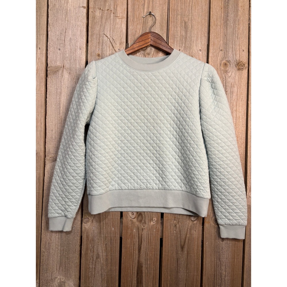 Walter Hagen Womens Quilted Sweatshirt Crew Neck Puff Sleeve WGH36113 M